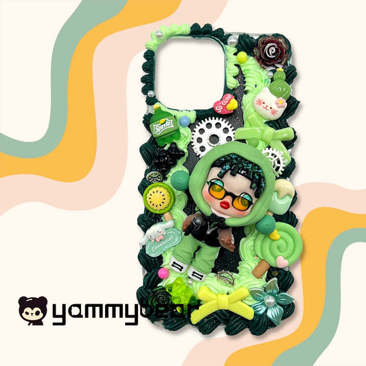 (Skull Panda)) Decoden Phone case,Personalized Cream Glue Phone Case