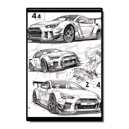 Car sketch style black and white poster canvas painter wall living room study bedroom decoration painting can be customized size