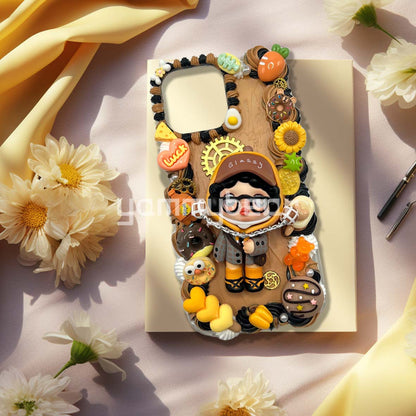 (Skull Panda)) Decoden Phone case,Personalized Cream Glue Phone Case