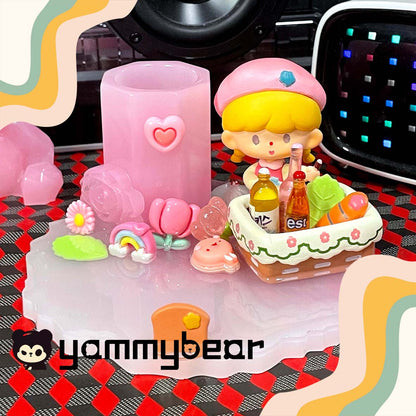 Pink picnic,Kawaii Phone Holder,Customized mobile phone holders and desktop storage decorations