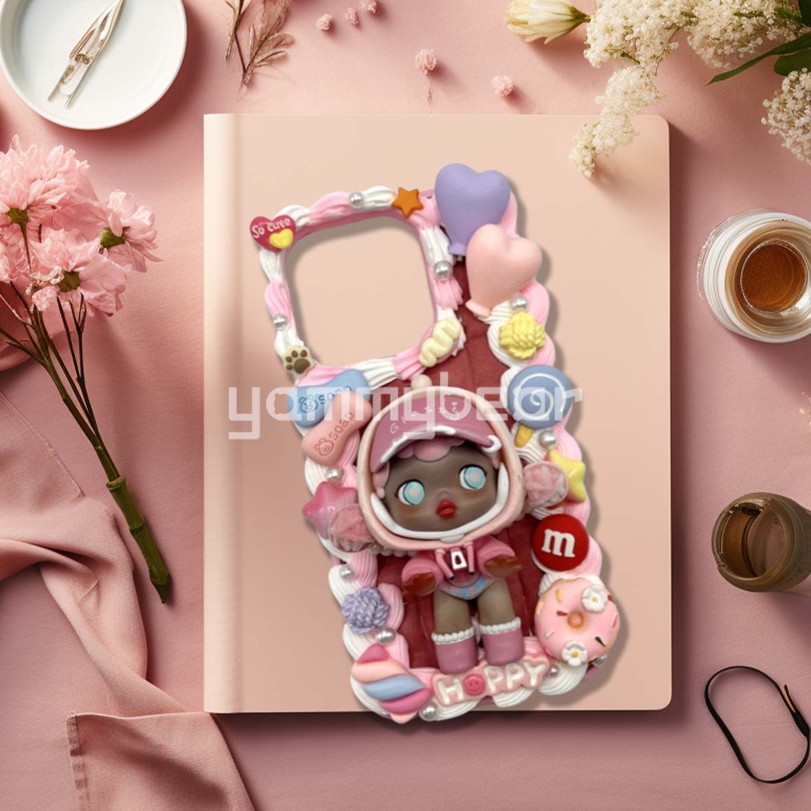 Decoden Phone case, Custom Phone Case, Personalized Phone Case, Cream Glue decoration for any Phonecase