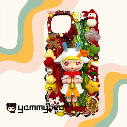 （Christmas Bunny）Decoden Phone case,Personalized Cream Glue Phone Case