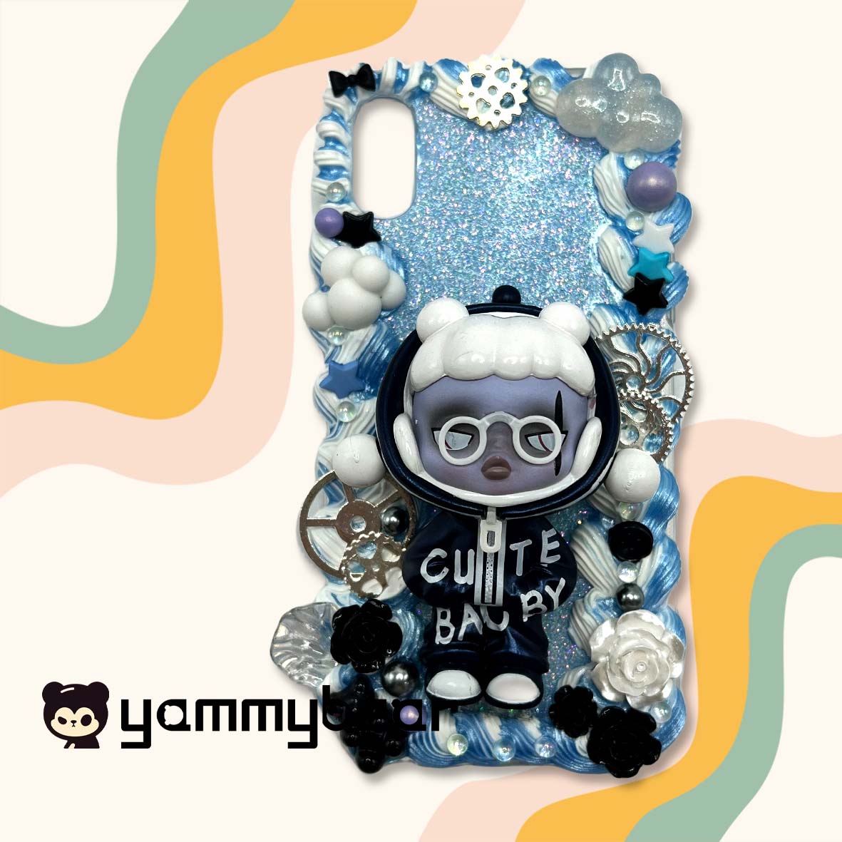 (Skull Panda)) Decoden Phone case,Personalized Cream Glue Phone Case