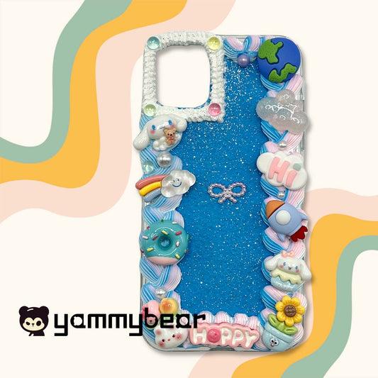 (Cinnamon roll)) Decoden Phone case,Personalized Cream Glue Phone Case