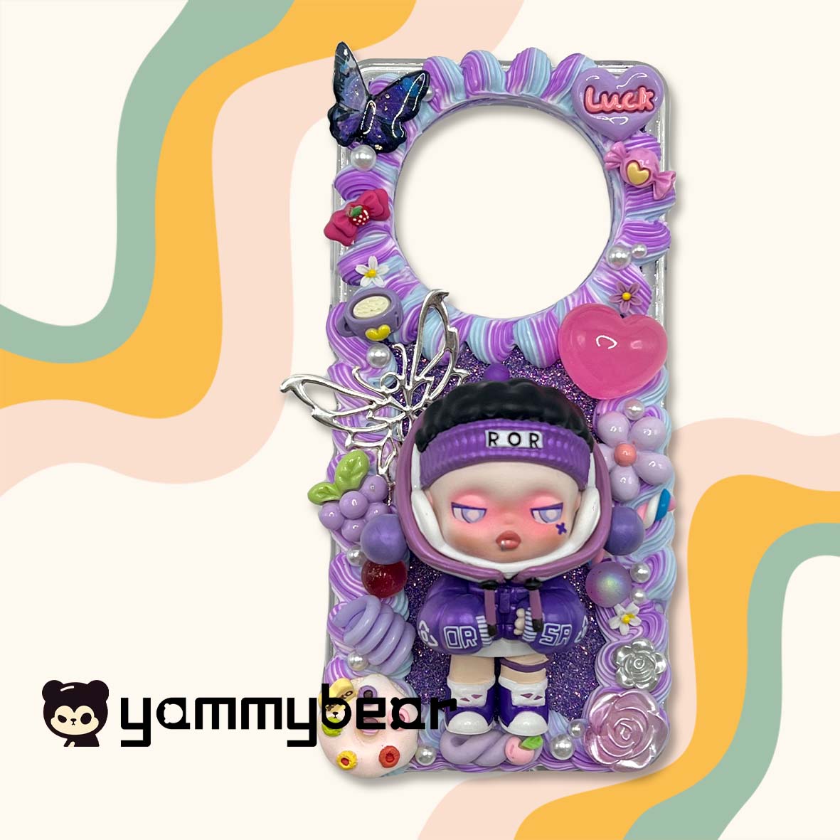 (Skull Panda)) Decoden Phone case,Personalized Cream Glue Phone Case