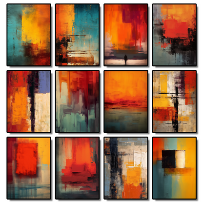 Mark Roscoe's abstract art style, colorful art canvas posters, canvas murals, home decoration images frameless