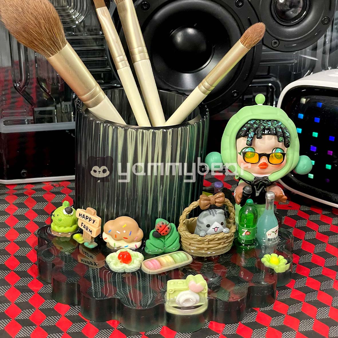 Dark green,Kawaii Phone Holder,Customized mobile phone holders and desktop storage decorations