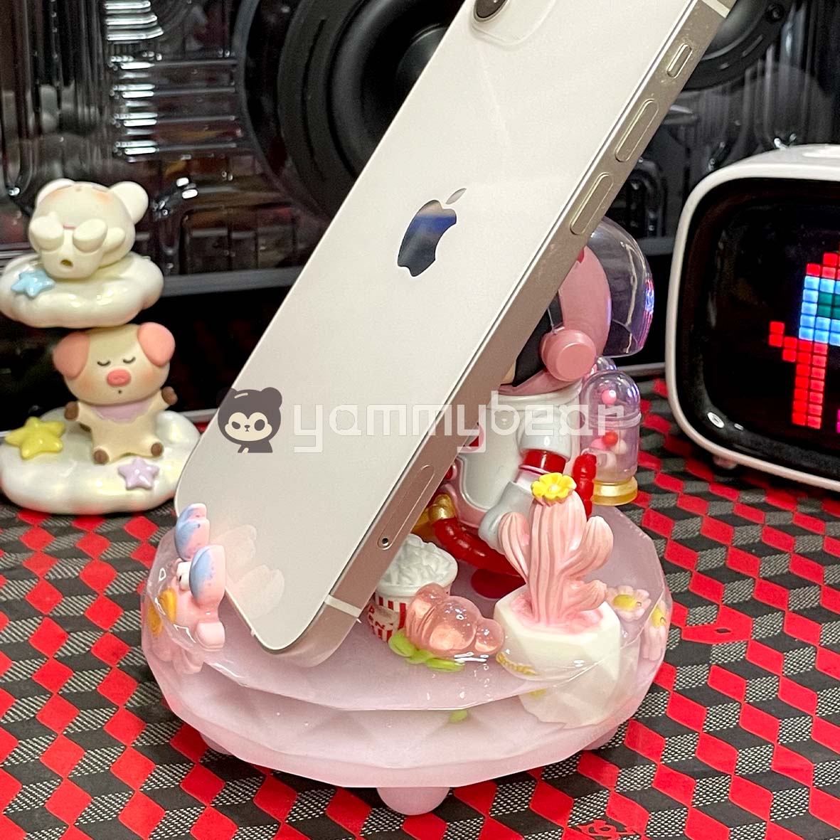 Pink space,Kawaii Phone Holder,Customized mobile phone holders and desktop storage decorations