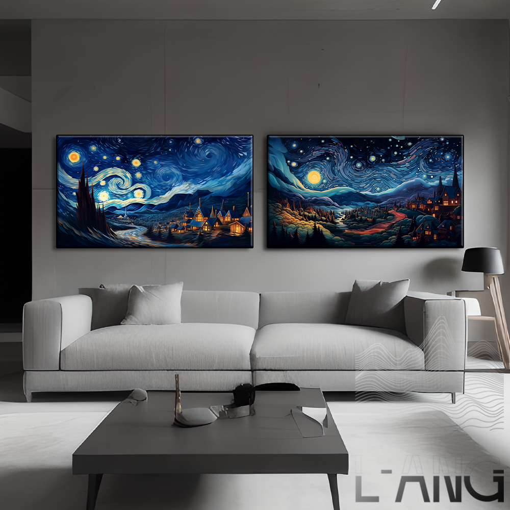 A tribute to Van Gogh's starry canvas,Homage to the master Van Gogh Starry Night canvas painting oil painting art abstract wall art living room decoration Home decor