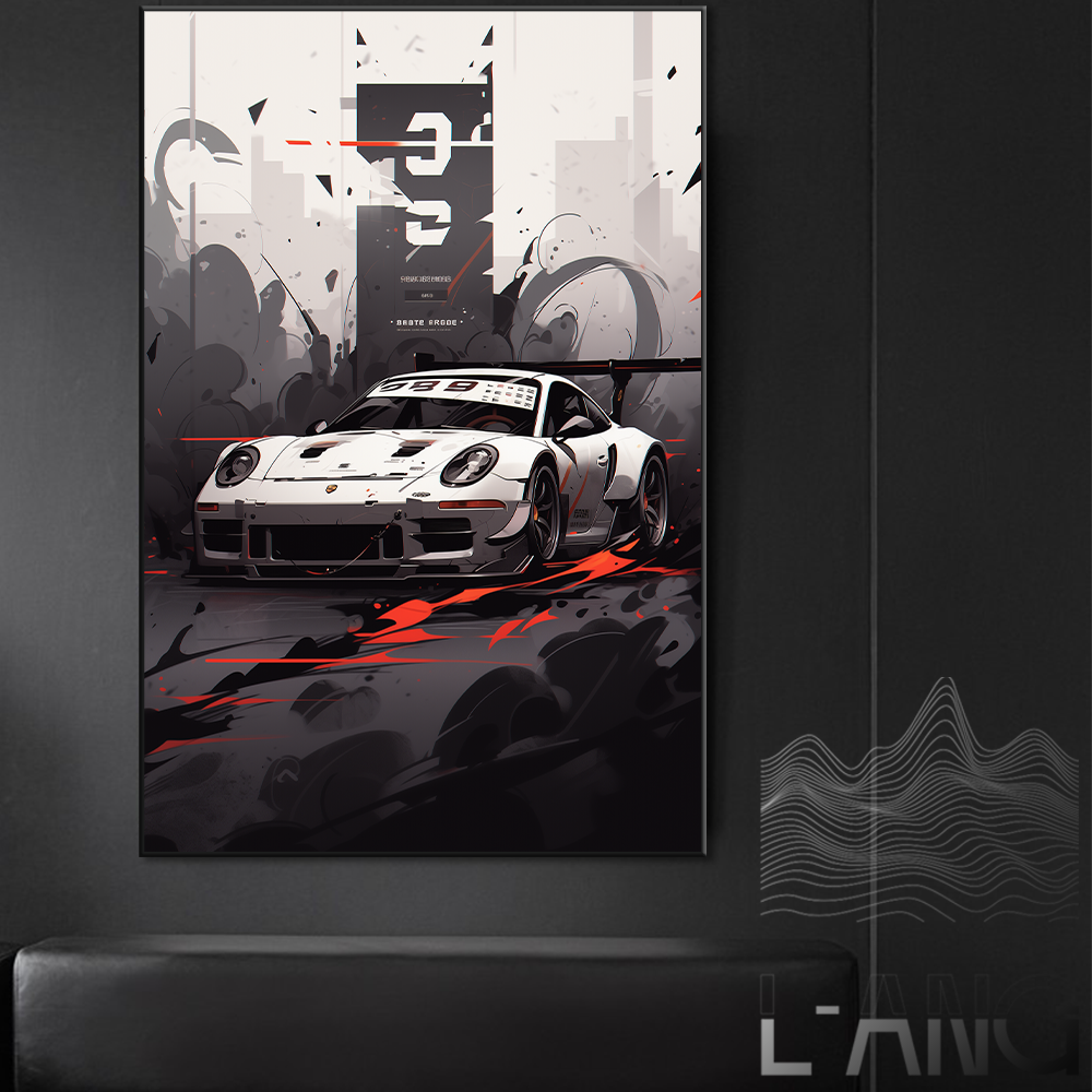racing-sports-car-art-illustration-style-poster-black-red-white-living-room-study-bar-wall-decoration-painting-can-be-customized
