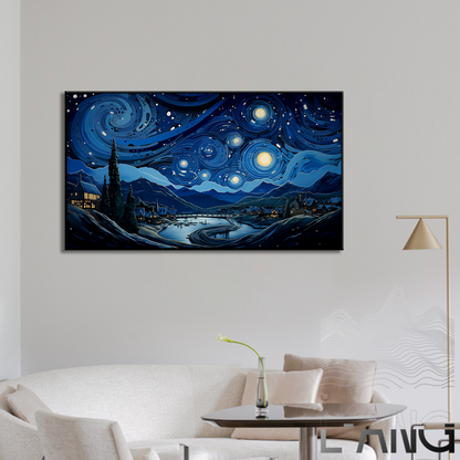 A tribute to Van Gogh's starry canvas,Homage to the master Van Gogh Starry Night canvas painting oil painting art abstract wall art living room decoration Home decor